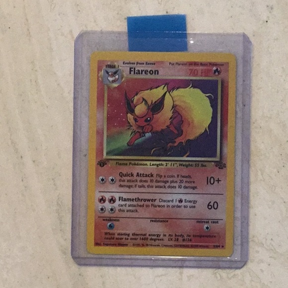 Flareon 1st Edition 1999 Holo Pokemon Card 3/64 Jungle #3 - Picture 16 of 16